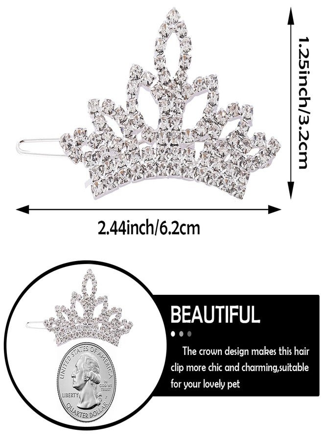 PET SHOW 1pc/Pack Dog Tiara Crown Hair Clips Bows for Small Dogs Costume Crystal Rhinestone Girls Puppies Barrette Grooming Hair Accessories - Image 2